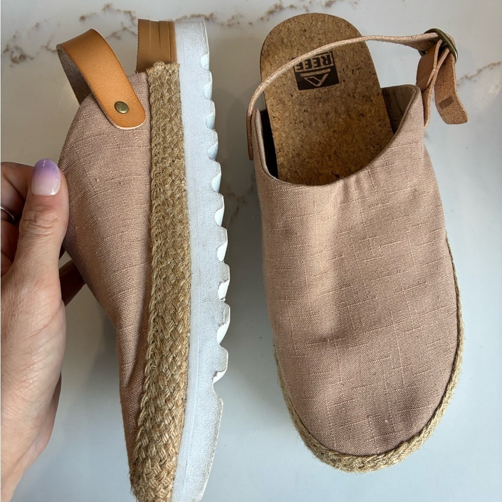 Reef cushion sage slingback mules size 10